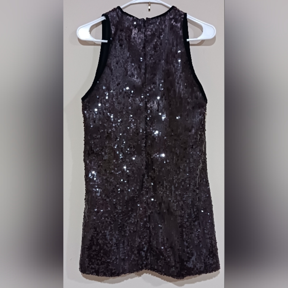 ZARA Sequin Limited Edition Chocolate Brown Mini Dress - Picture 5 of 11